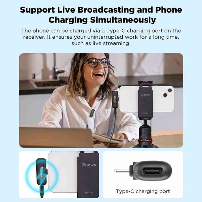 BOYA BY-WM3T2-D1 Wireless Microphones for iPhone Phone